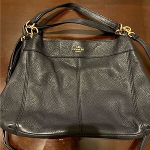Coach Dark Navy Pebbled Leather Purse